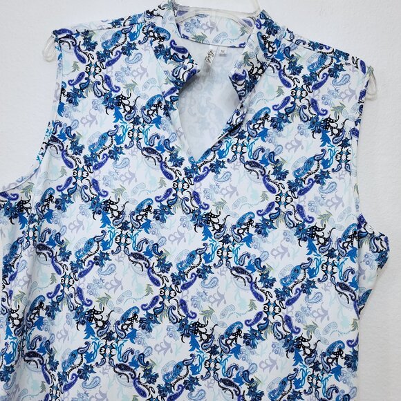 Lulu-B Women's Sleeveless Floral Paisley UPF50+ Travel Swing Tennis Dress XLarge - Picture 2 of 15